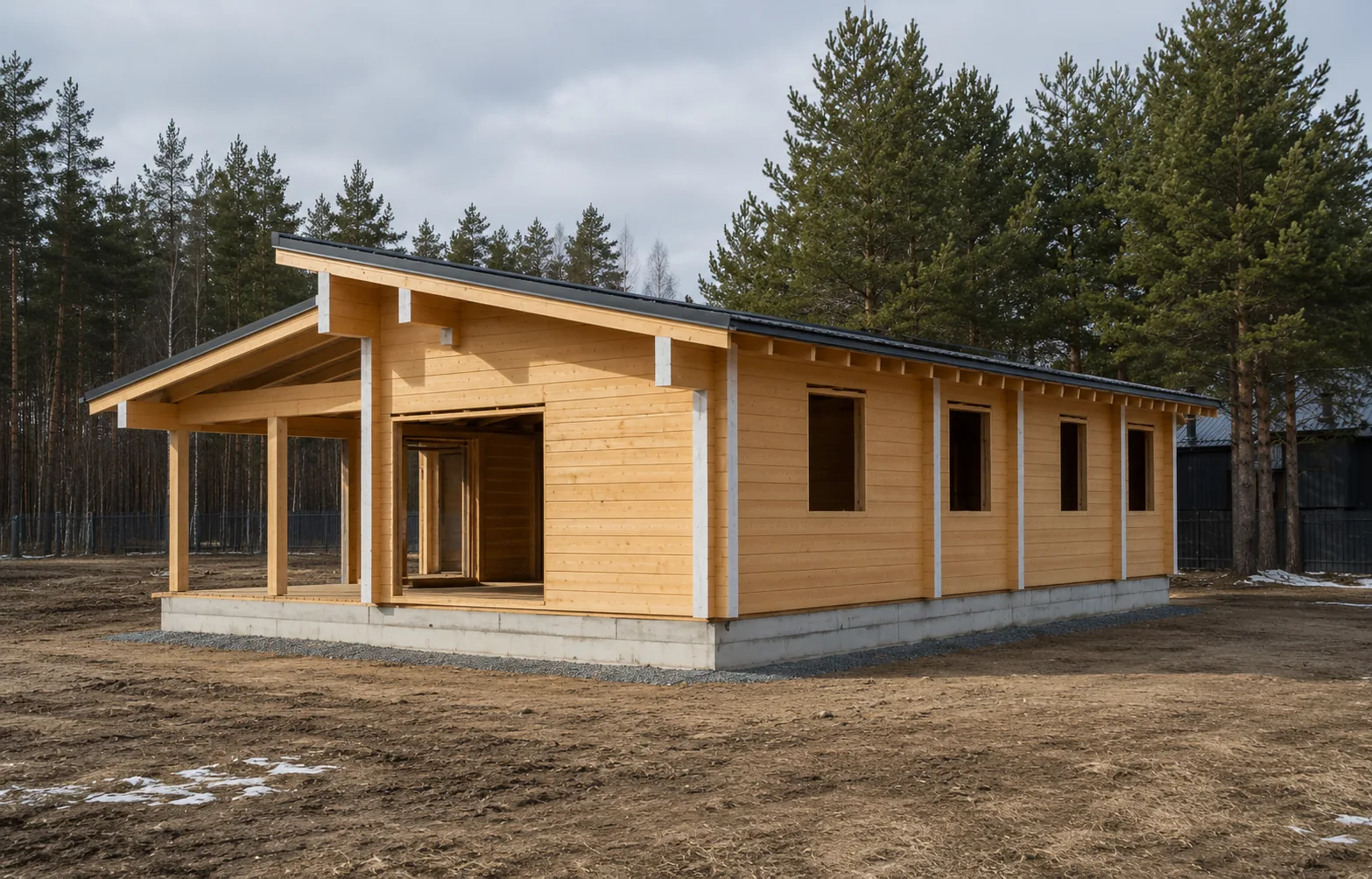Лаконичный дом с открытой террасой — реализованный объект Renaissance Wood